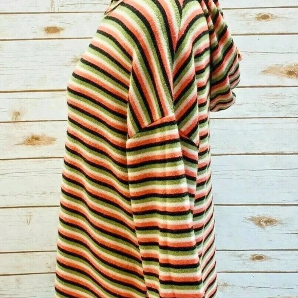POOF NEW YORK Women 3/4 Sleeve Hoodie Pullover Striped Casual Top Size Medium - Picture 9 of 11